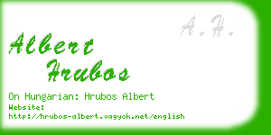 albert hrubos business card